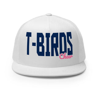 T-Birds Cheer Printed Stretch Navy/Pink Text Trucker Hat